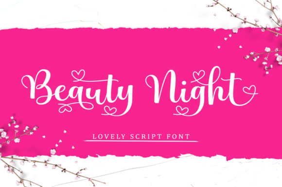 Beauty Night: Elevating Visual Design with a Romantic Script Font