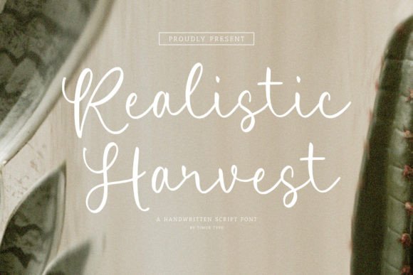 Realistic Harvest: Elevate Your Design with Elegant Script