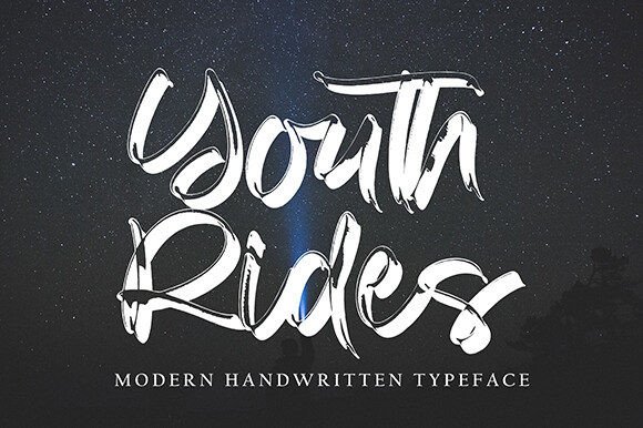 Youth Rides: A Modern Brush Script for Bold Design